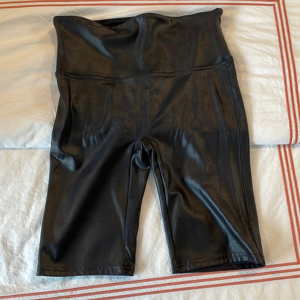 Spanx Faux Leather Bike Shorts
